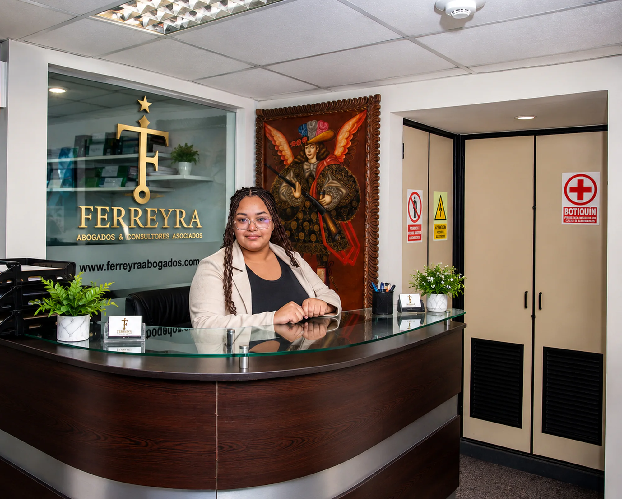 Recepción de Ferreyra Abogados en Miraflores